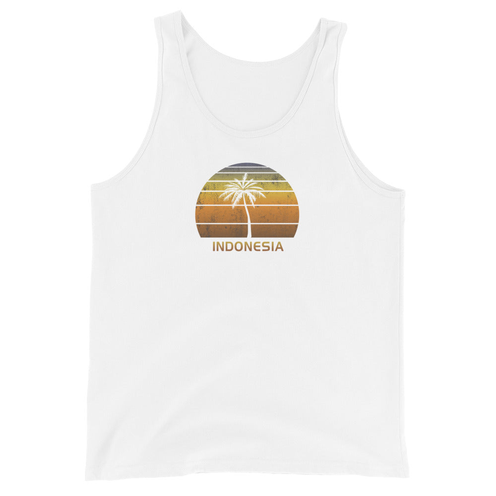 Retro Indonesia Vintage Sunset Beach Vacation Souvenir Unisex Tank Top