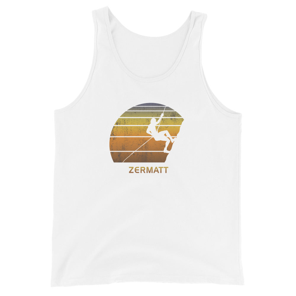 Retro Zermatt Switzerland Rock Climbing Fan Bouldering Climber Unisex Tank Top