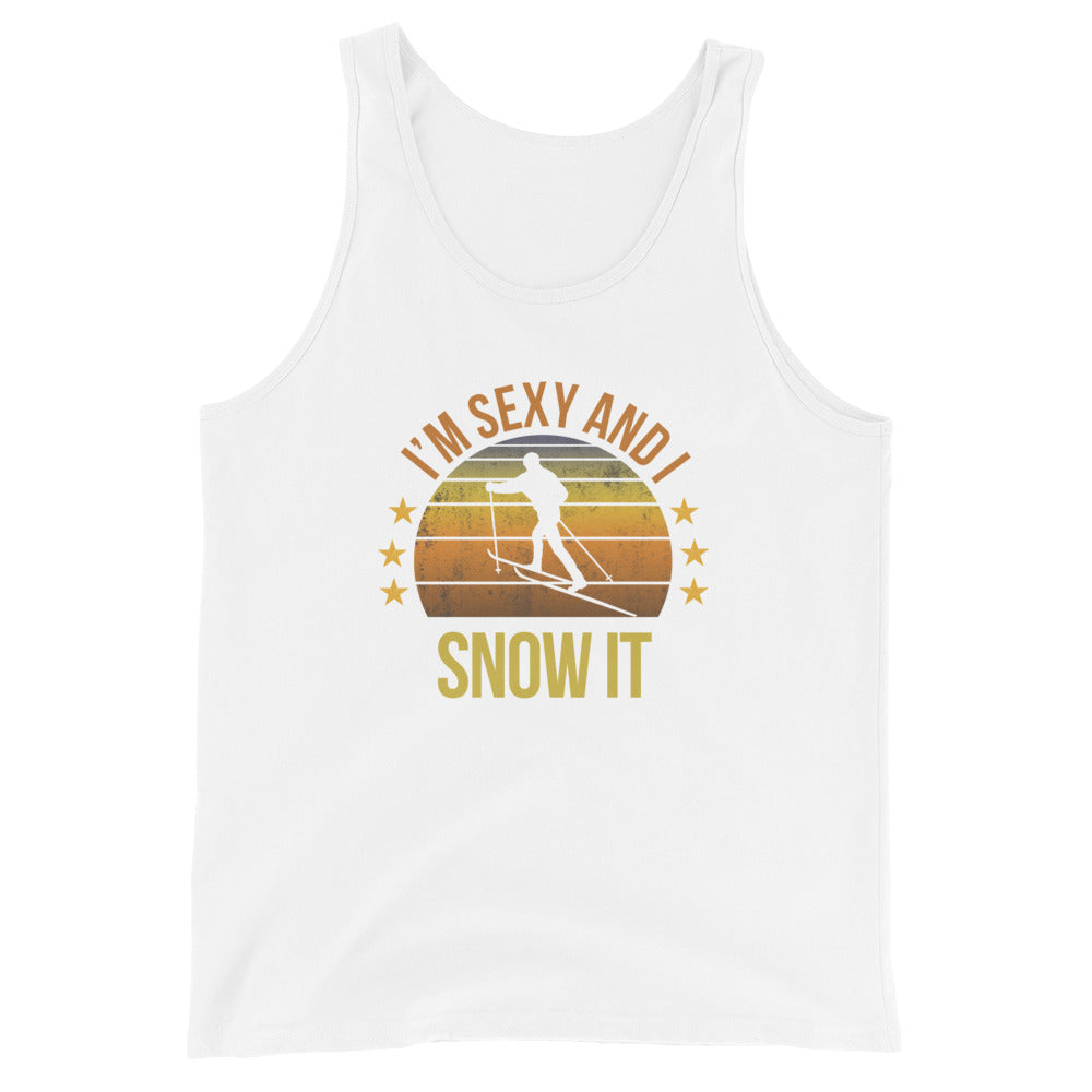 Funny Cross Country Skiing Fan Unisex Tank Top Skier Ski Lover Quote Joke Sarcastic