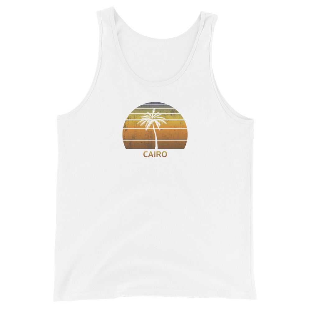 Retro Cairo Egypt Unisex Tank Top Vintage Sunset Africa Vacation Souvenir