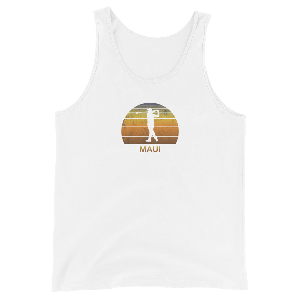 Cool Maui Hawaii Hawaiian Golf Vintage Sunset Golfer Retro Golfing 4