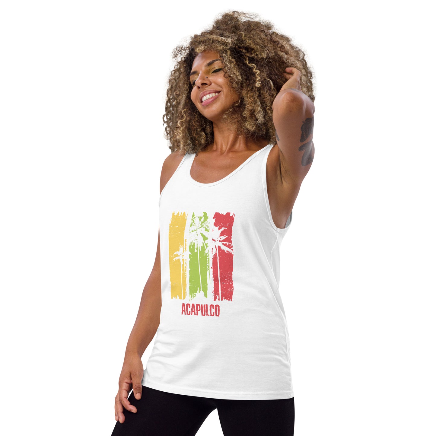 Acapulco Mexico Artistic Abstract Cool Palm Tree Unisex Tank Top