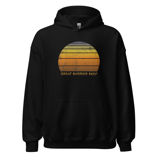 Retro Great Barrier Reef Australia Sunset Native Vacation Unisex Hoodie Top Sweatshirt