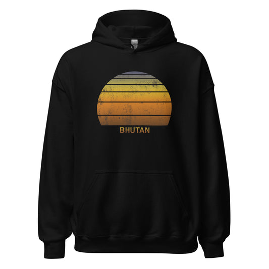 Retro Bhutan Sunset Native African Vacation Souvenir Stylish Unisex Hoodie Top Sweatshirt