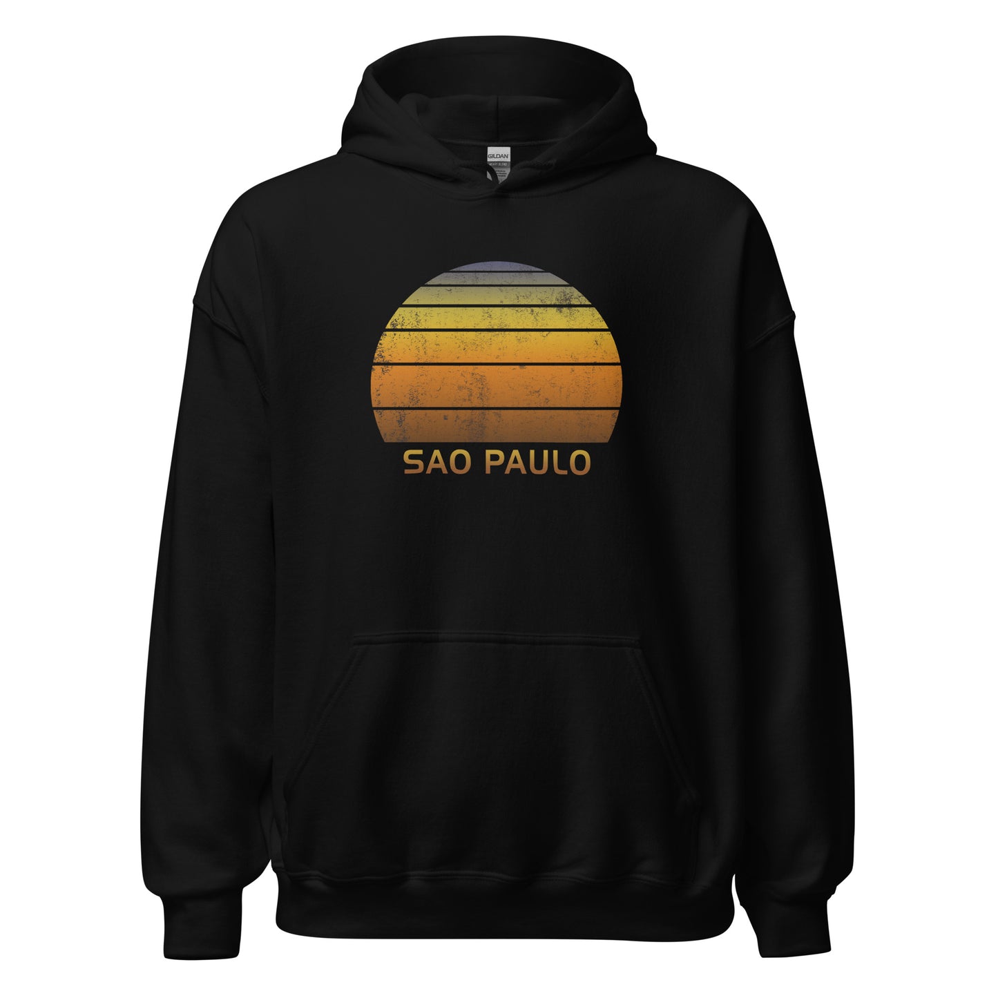 Retro Sao Paulo Brazil Vintage Sunset Vacation Souvenir Unisex Hoodie Top Sweatshirt