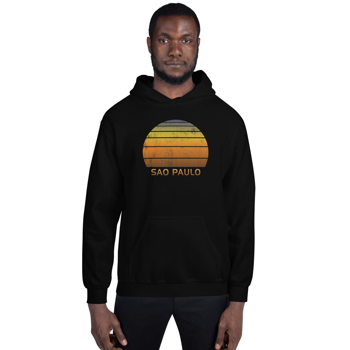 Retro Sao Paulo Brazil Vintage Sunset Vacation Souvenir Unisex Hoodie Top Sweatshirt