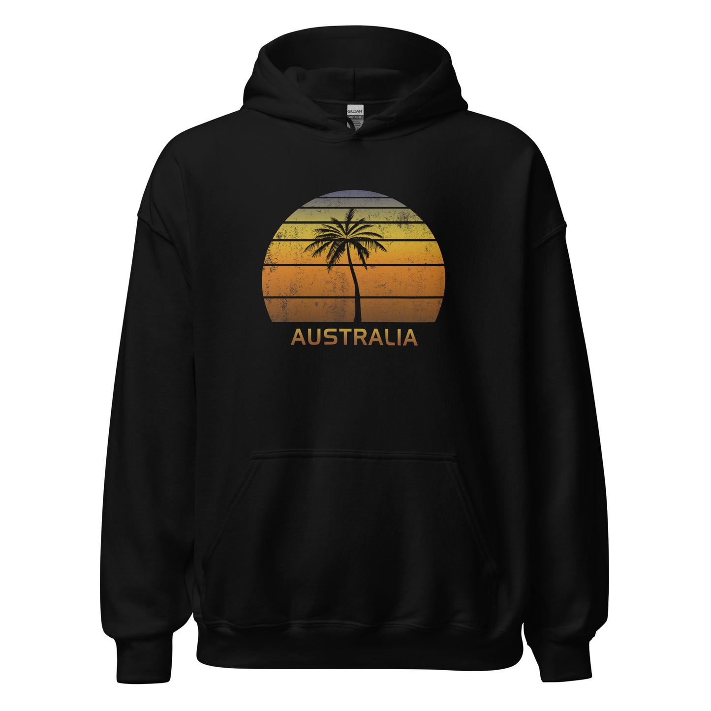 Retro Australia Vintage Sunset Beach Vacation Souvenir Unisex Hoodie Top Sweatshirt