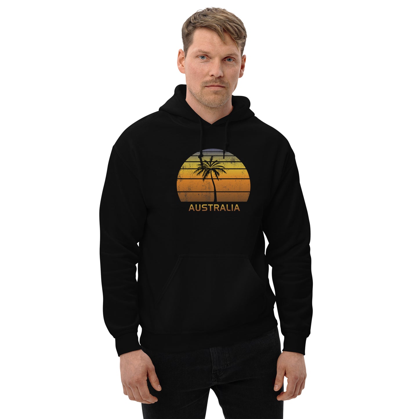 Retro Australia Vintage Sunset Beach Vacation Souvenir Unisex Hoodie Top Sweatshirt