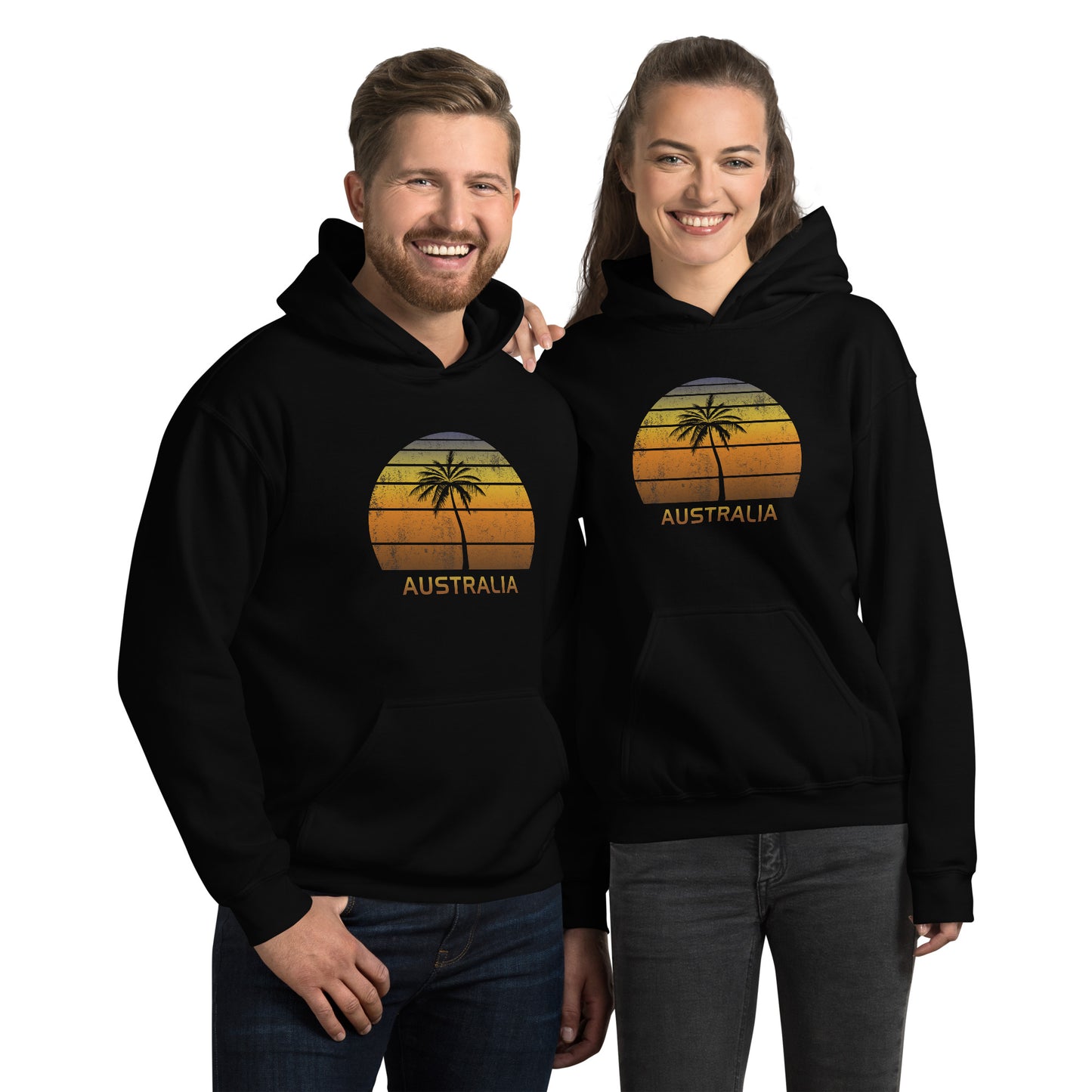 Retro Australia Vintage Sunset Beach Vacation Souvenir Unisex Hoodie Top Sweatshirt