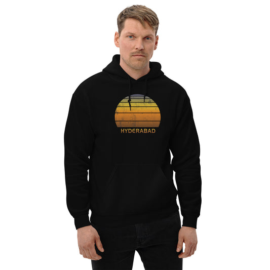 Retro Hyderabad India Vintage Sunset Vacation Souvenir Unisex Hoodie Top Sweatshirt