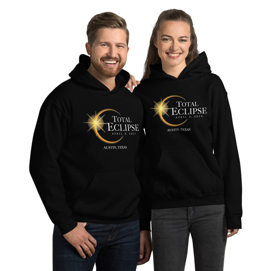 Austin Texas 2024 Eclipse Solar April 8 Souvenir Cool Unisex Hoodie Top Sweatshirt