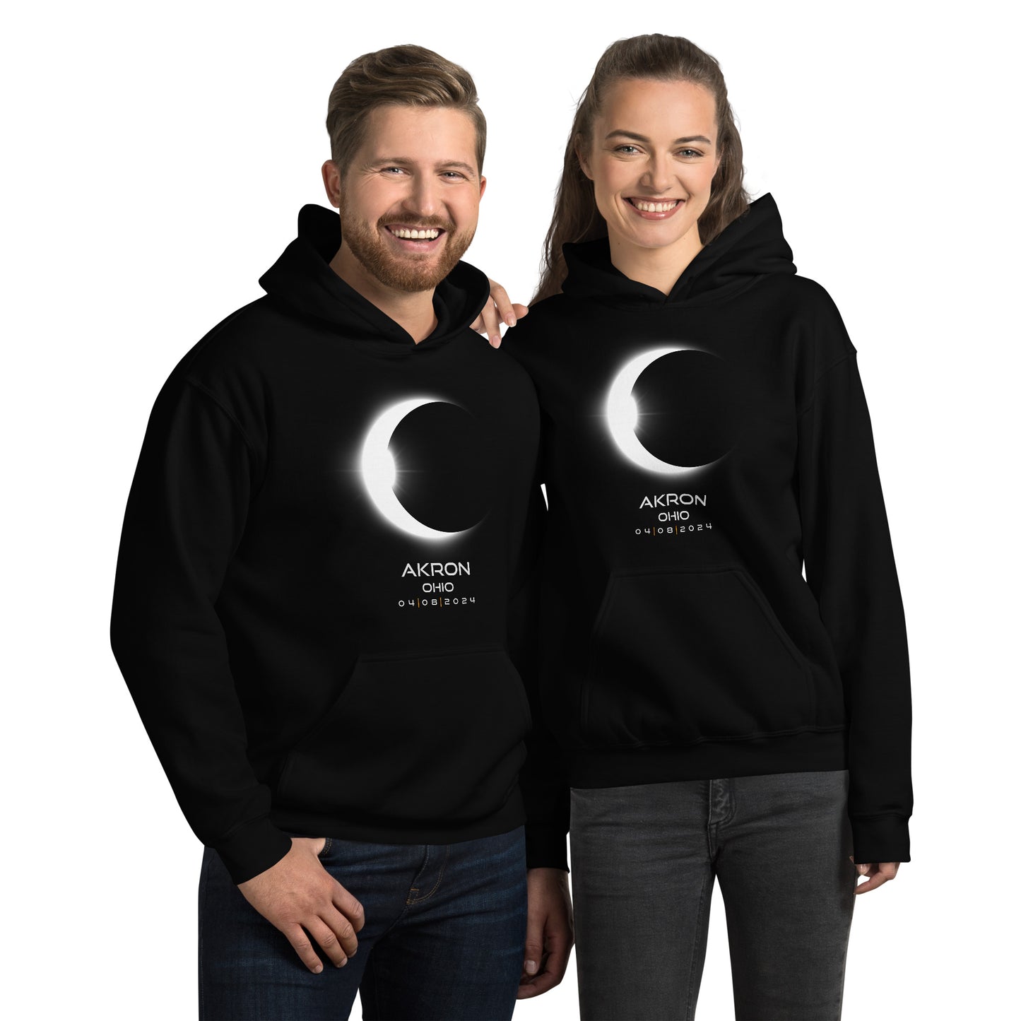 Akron Ohio 2024 Eclipse Unisex Hoodie Top Sweatshirt Souvenir Keepsake