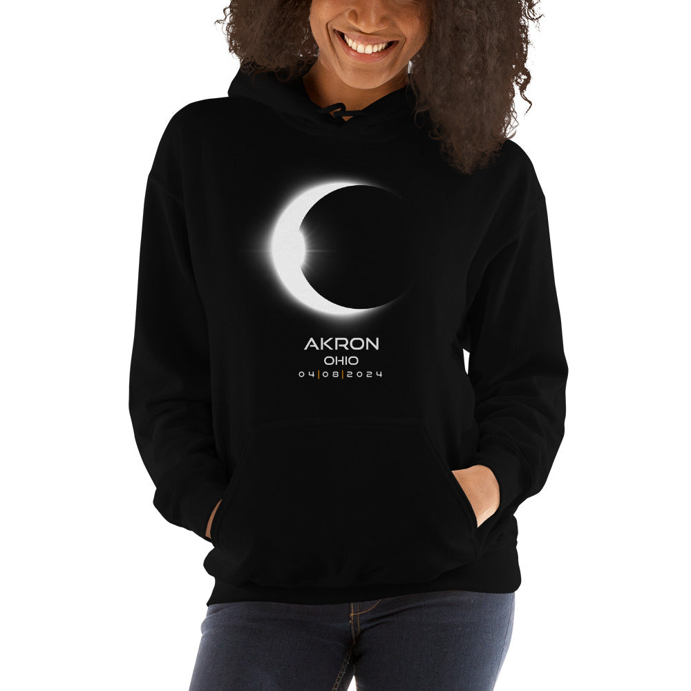 Akron Ohio 2024 Eclipse Unisex Hoodie Top Sweatshirt Souvenir Keepsake