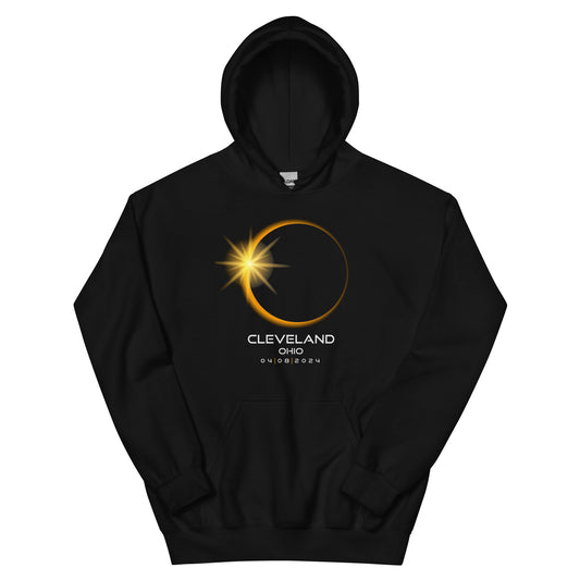 Cleveland Ohio 2024 Eclipse Souvenir Memento Unisex Hoodie Top Sweatshirt