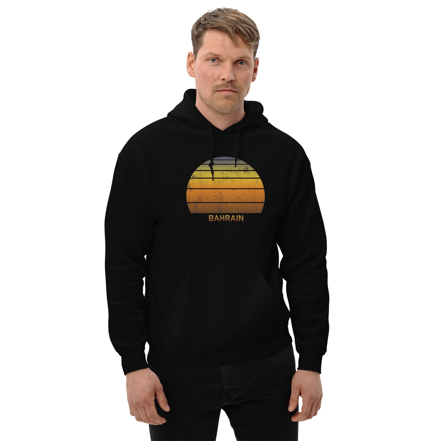 Retro Bahrain Sunset Native Vacation Souvenir Stylish Unisex Hoodie Top Sweatshirt