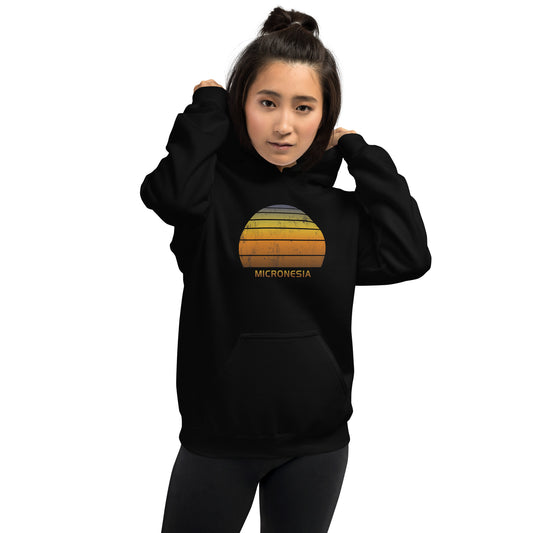 Retro Micronesia Sunset Native Vacation Souvenir Stylish Unisex Hoodie Top Sweatshirt