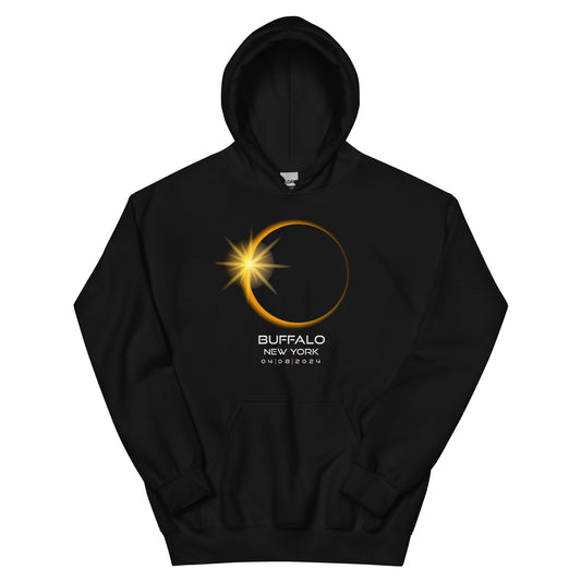 Buffalo New York 2024 Eclipse Souvenir Memento Unisex Hoodie Top Sweatshirt