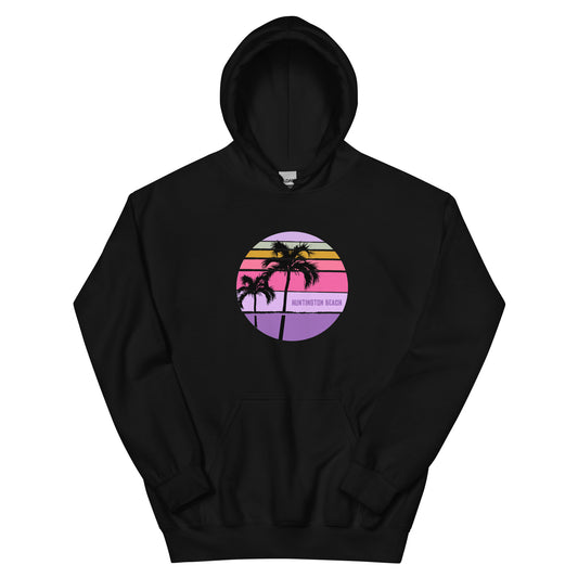 Cool Huntington Beach California Palm Tree Artistic Vacation Souvenir Unisex Hoodie Top Sweatshirt