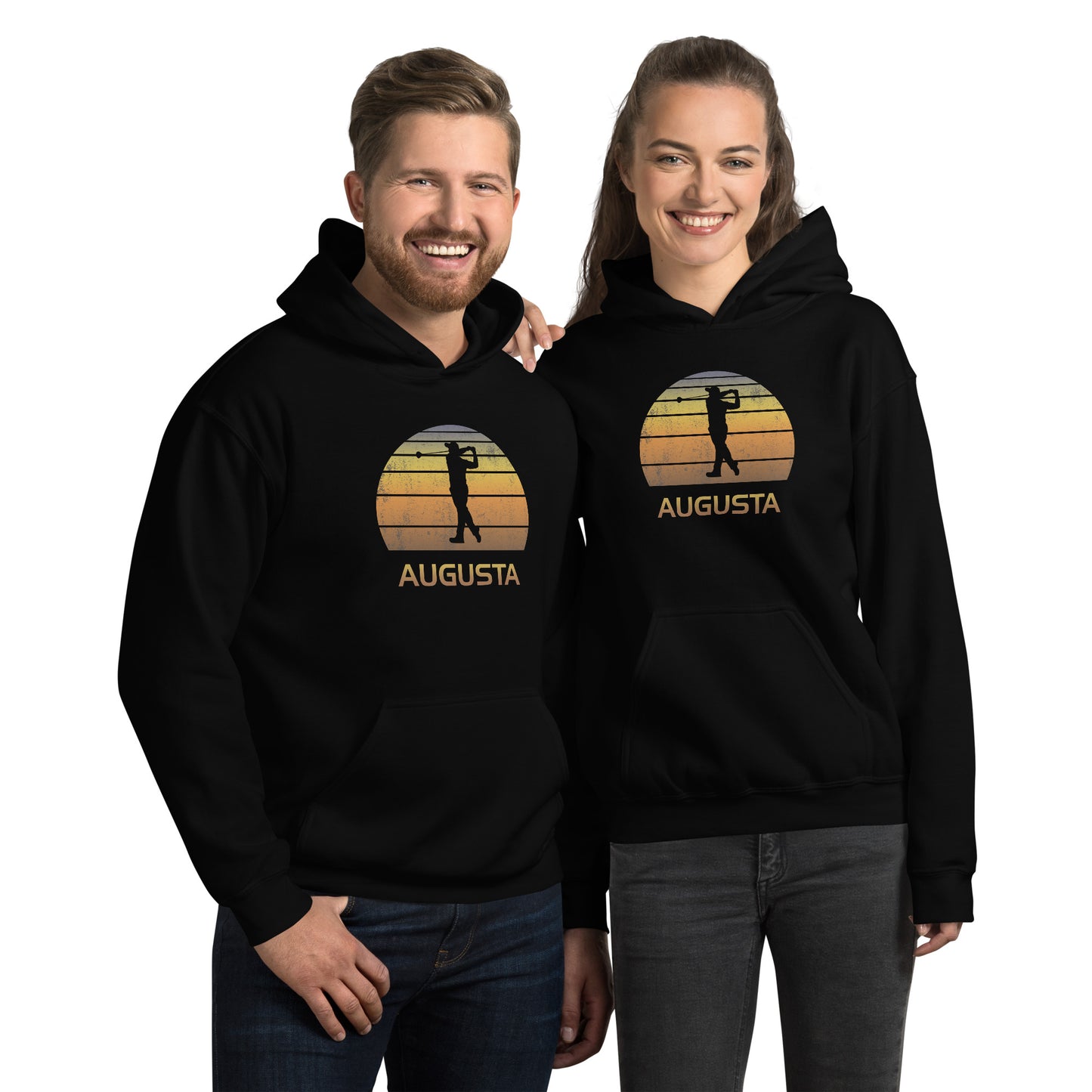 Cool Augusta Georgia Golf Vintage Sunset Golfer Retro Golfing Unisex Hoodie Top Sweatshirt