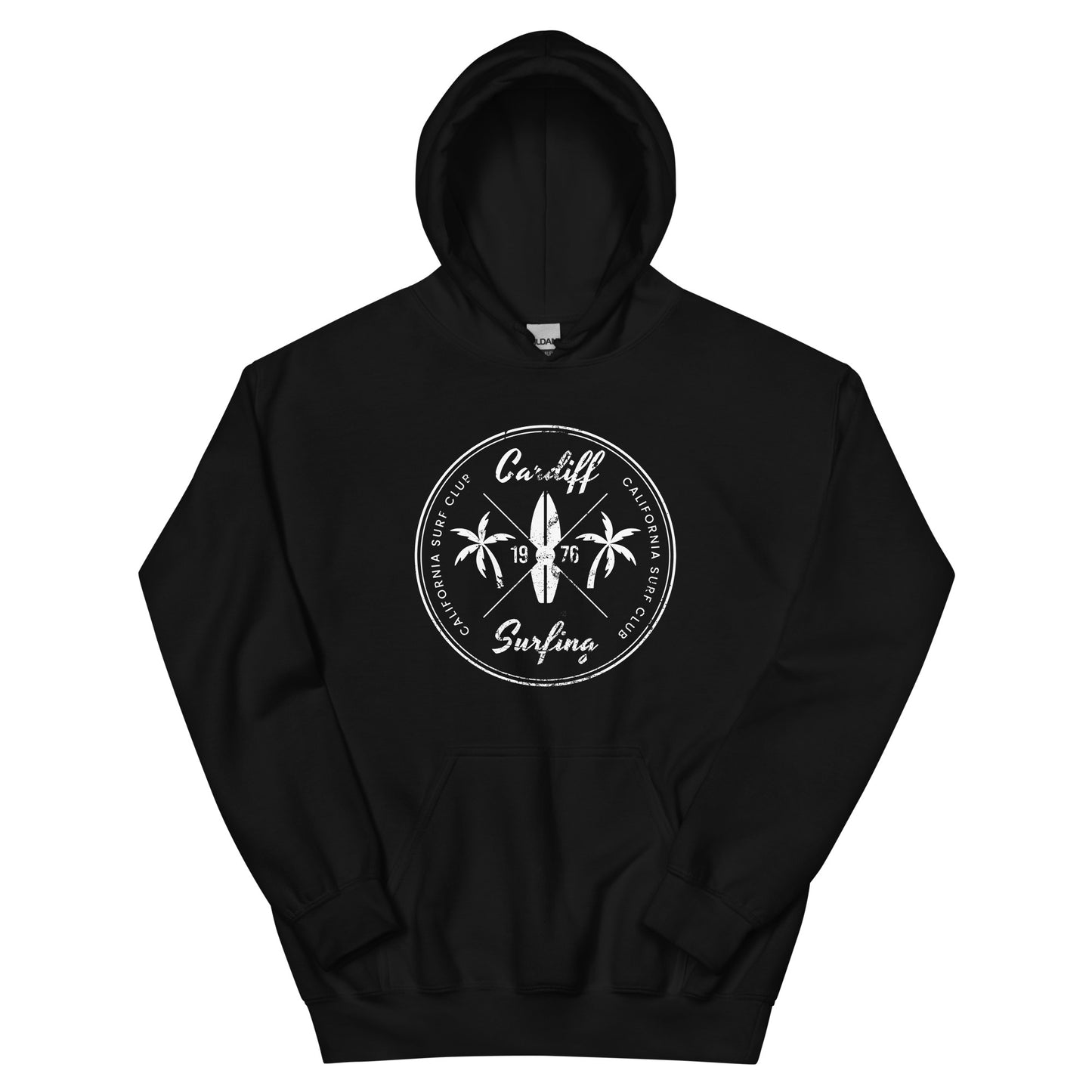 Retro Cardiff By The Sea California Beach Vacation Souvenir Surfing Unisex Hoodie Top Sweatshirt