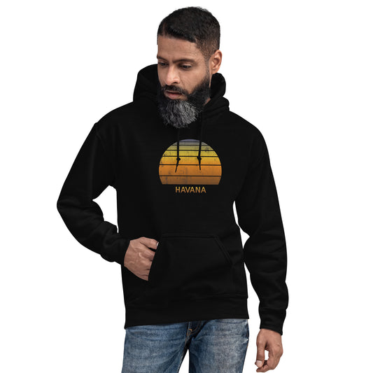 Retro Havana Cuba Vintage Sunset Vacation Souvenir Unisex Hoodie Top Sweatshirt