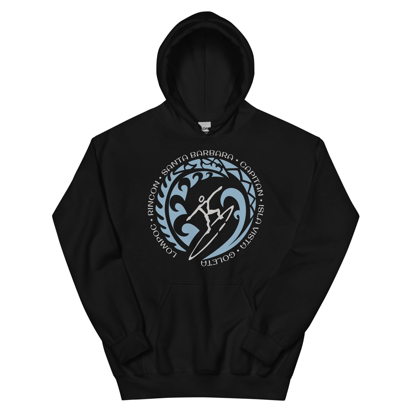 Santa Barbara California Unisex Hoodie Top Sweatshirt Vintage Surfing Fan Lover