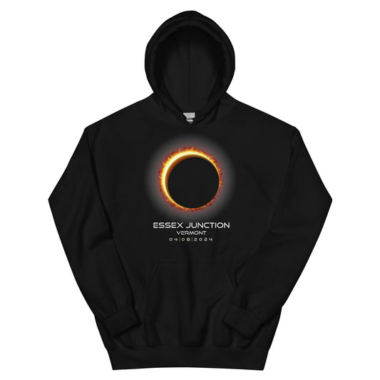 2024 Essex Junction Vermont Eclipse Memento Souvenir April 8 Solar Unisex Hoodie Top Sweatshirt