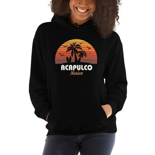 Acapulco Mexico Sunset Retro Beach Souvenir Unisex Hoodie Top Sweatshirt