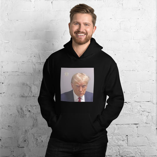 Donald Trump Mug Shot Mugshot Politics Democrats Unisex Hoodie Top Sweatshirt
