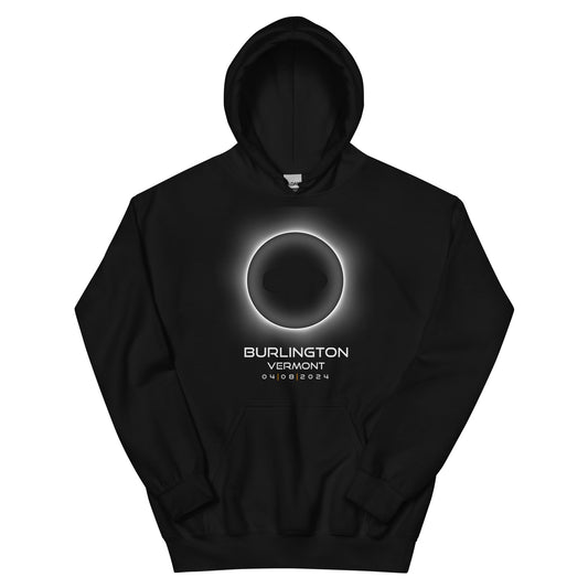2024 Burlington Vermont Eclipse Souvenir Memento April 8 Solar Unisex Hoodie Top Sweatshirt