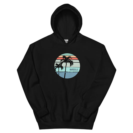 Cool Marseille France Palm Tree Vacation Souvenir Artistic Unisex Hoodie Top Sweatshirt