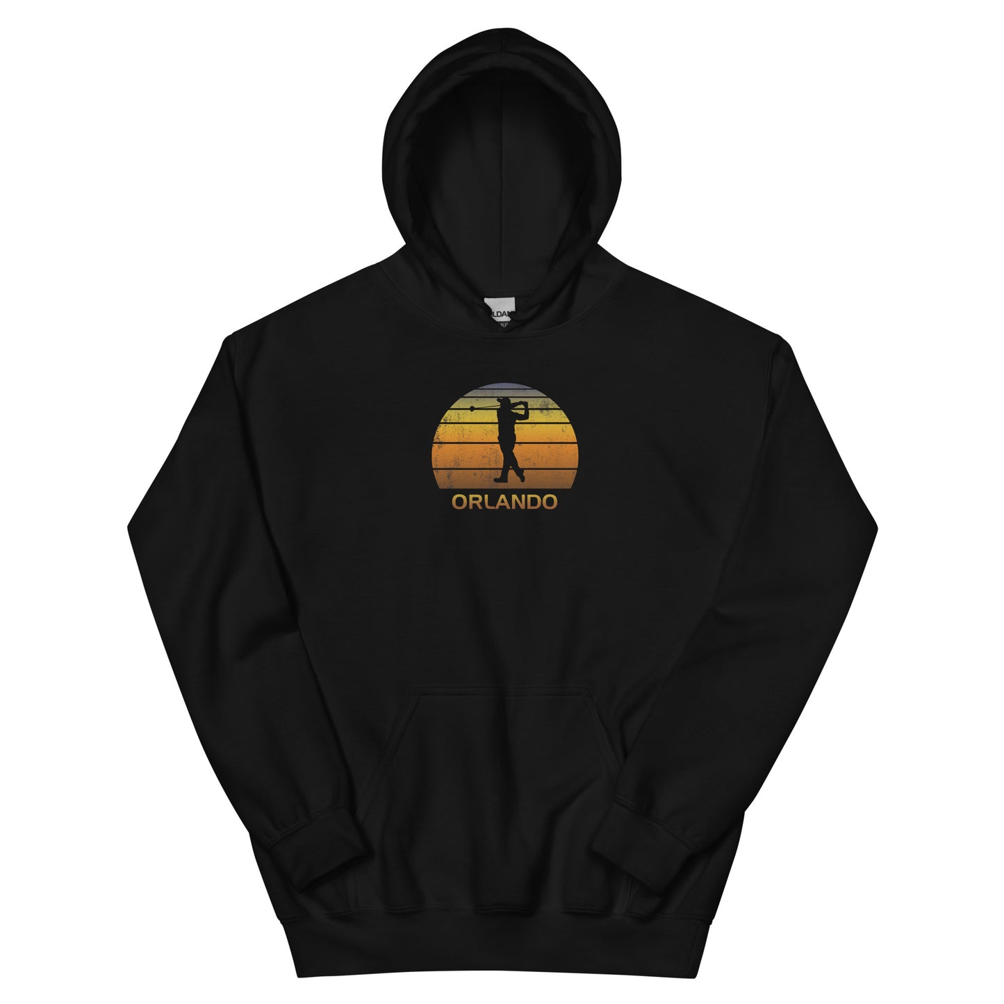 Cool Orlando Florida Golf Vintage Sunset Golfer Retro Golfing Unisex Hoodie Top Sweatshirt