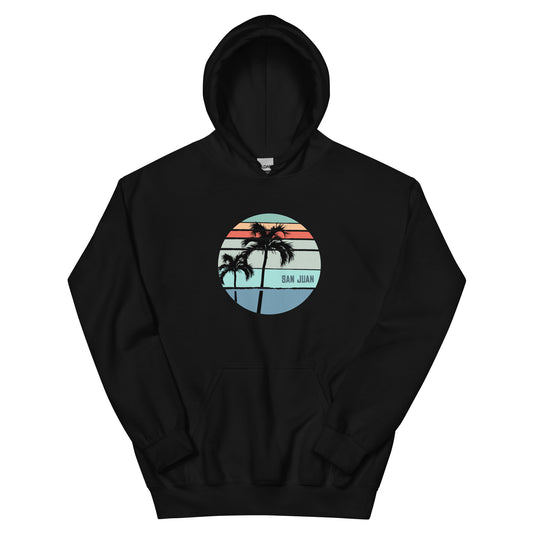 Cool San Juan Puerto Rico Palm Tree Vacation Souvenir Artistic Unisex Hoodie Top Sweatshirt