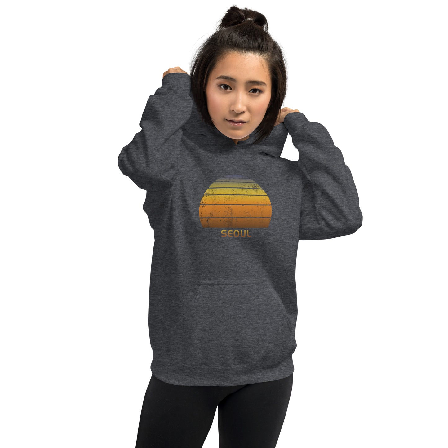 Retro Seoul South Korea Vintage Sunset Vacation Souvenir Unisex Hoodie Top Sweatshirt