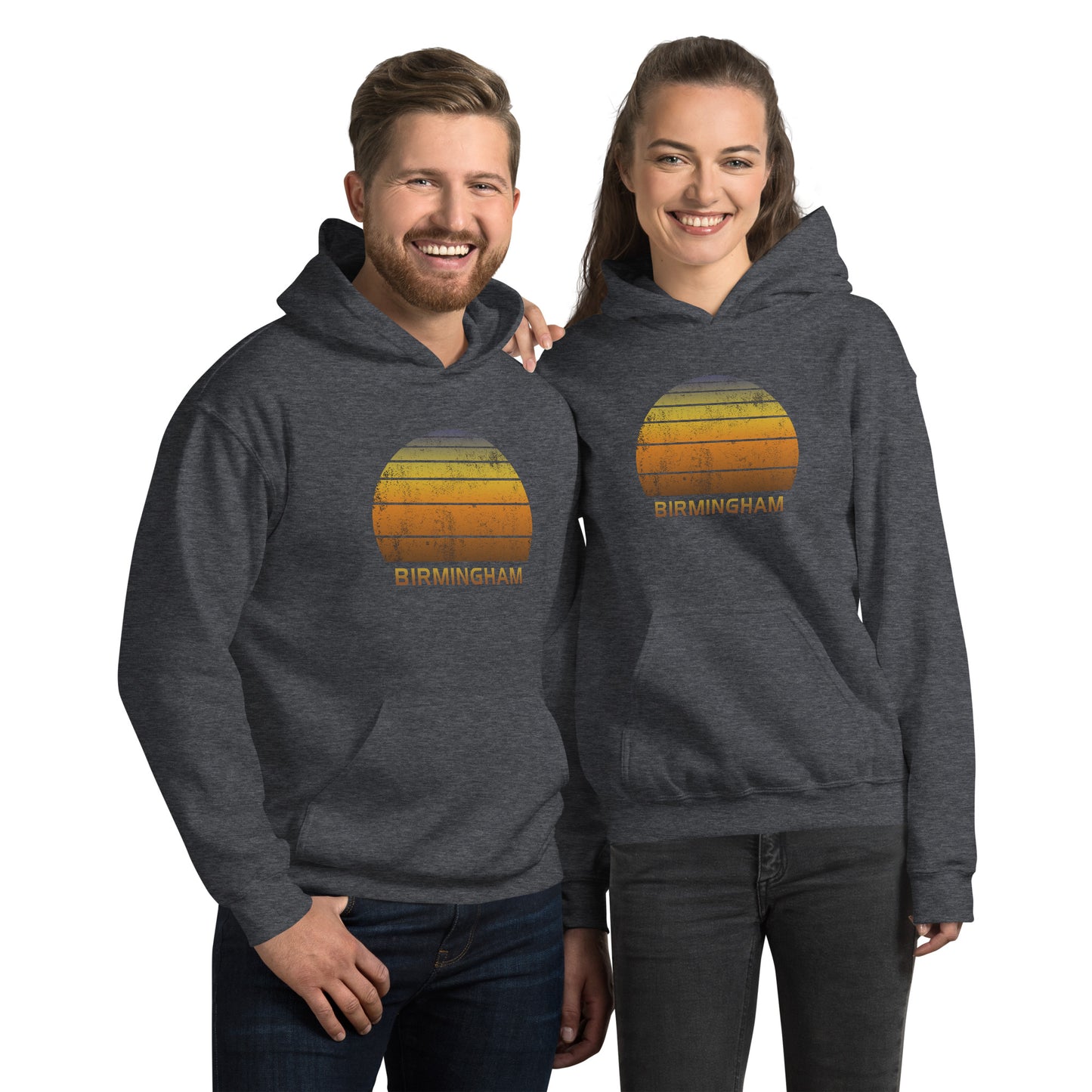Retro Birmingham United Kingdom Vintage Sunset Vacation Souvenir Unisex Hoodie Top Sweatshirt