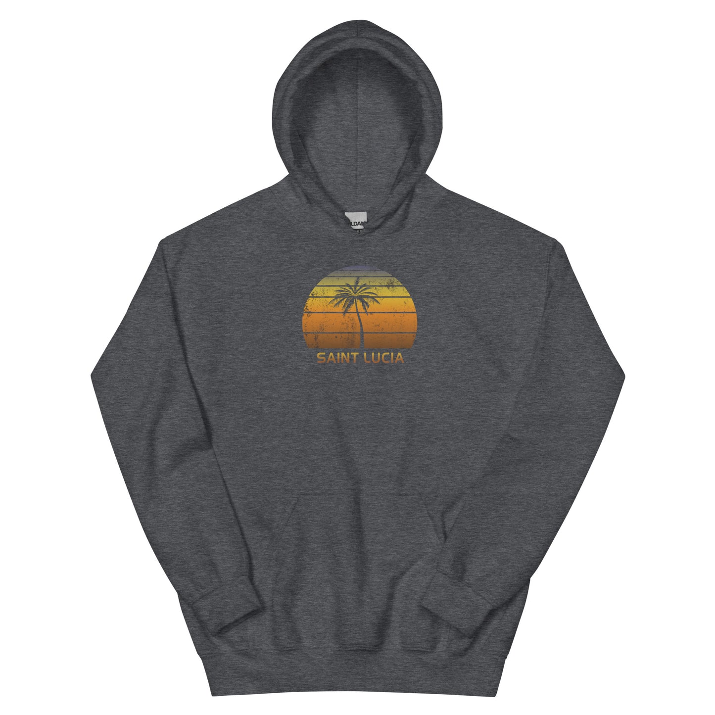 Retro Saint Lucia Vintage Sunset Beach Vacation Souvenir Unisex Hoodie Top Sweatshirt