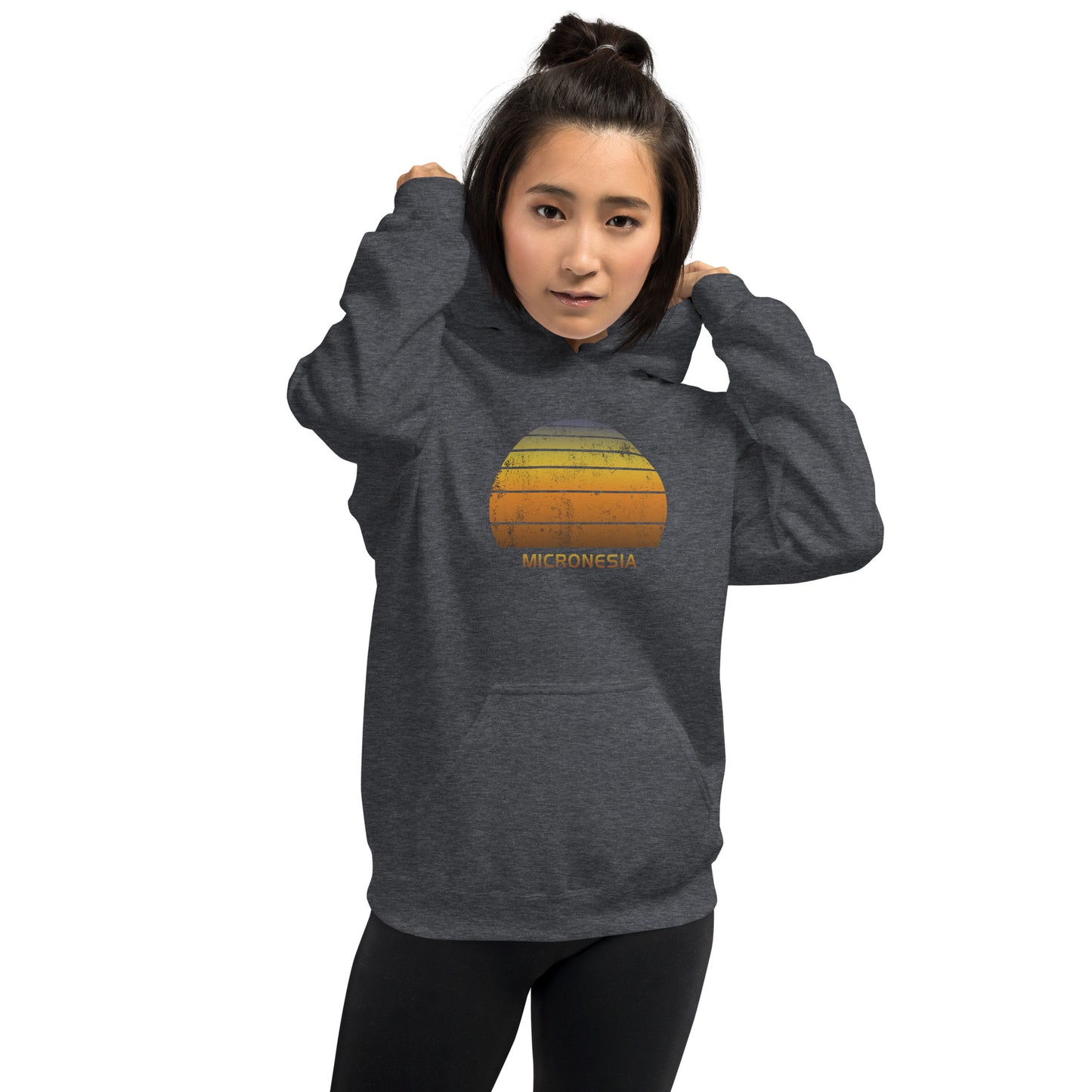 Retro Micronesia Sunset Native Vacation Souvenir Stylish Unisex Hoodie Top Sweatshirt