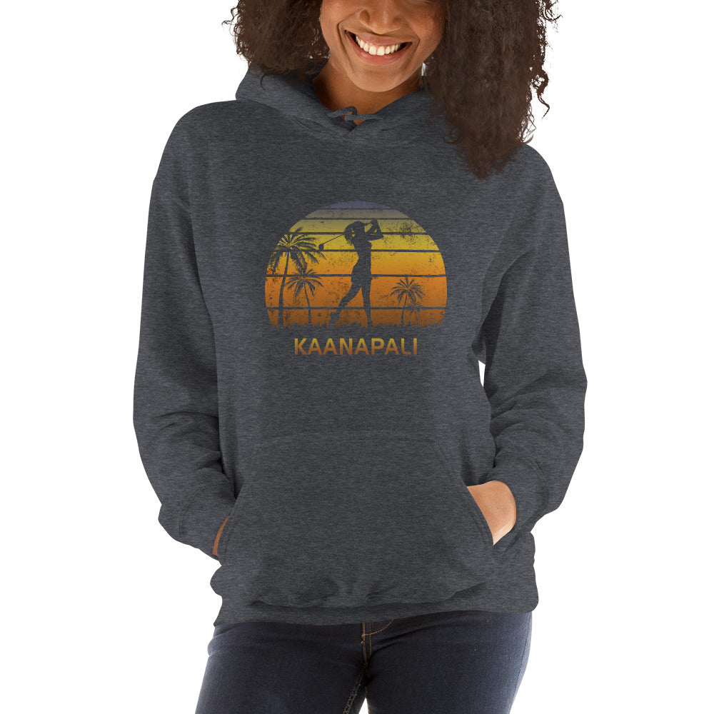 Retro Kaanapali Hawaii Women's Golf Golfing Fan Female Golfer Unisex Hoodie Top Sweatshirt