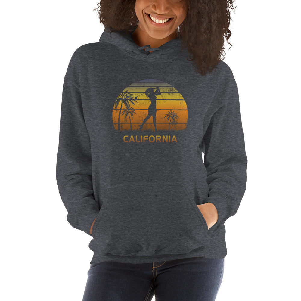 Retro California Women's Golf Golfing Fan Female Golfer Unisex Hoodie Top Sweatshirt