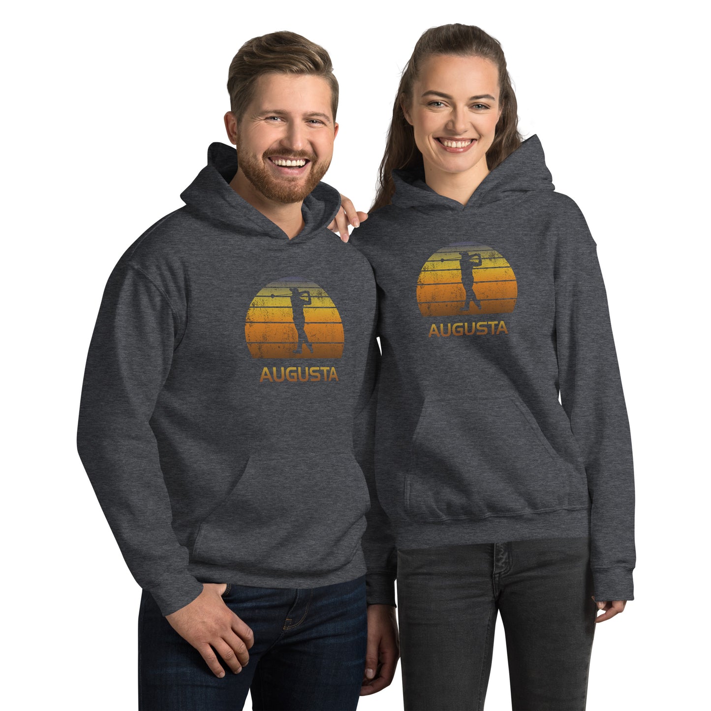 Cool Augusta Georgia Golf Vintage Sunset Golfer Retro Golfing Unisex Hoodie Top Sweatshirt