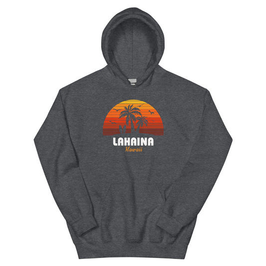 Retro Lahaina Maui Hawaii Sunset Cool Vintage Vacation Souvenir Unisex Hoodie Top Sweatshirt