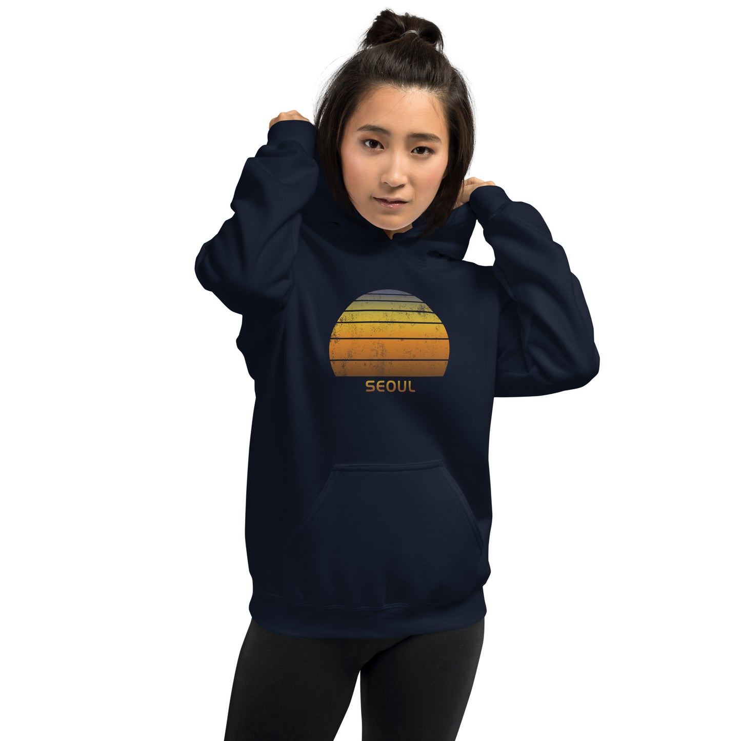 Retro Seoul South Korea Vintage Sunset Vacation Souvenir Unisex Hoodie Top Sweatshirt