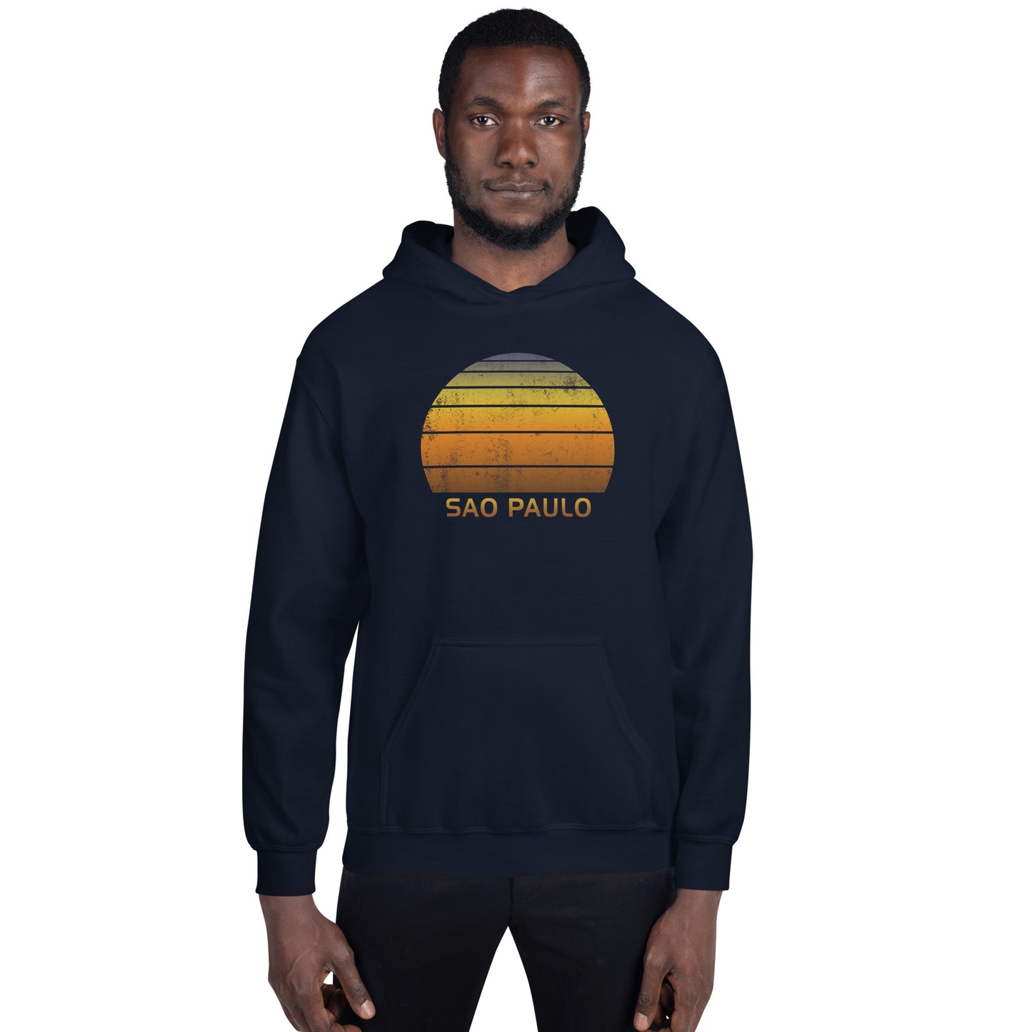 Retro Sao Paulo Brazil Vintage Sunset Vacation Souvenir Unisex Hoodie Top Sweatshirt