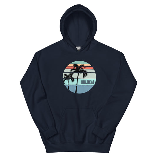 Cool Molokai Hawaii Palm Tree Vacation Souvenir Unisex Hoodie Top Sweatshirt