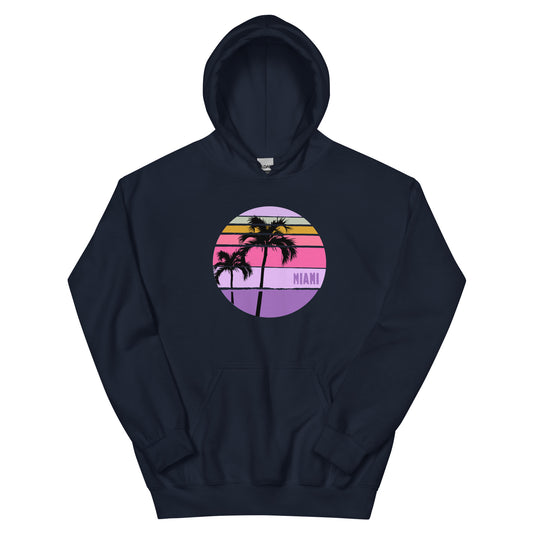 Cool Miami Florida Palm Tree Artistic Vacation Souvenir Unisex Hoodie Top Sweatshirt