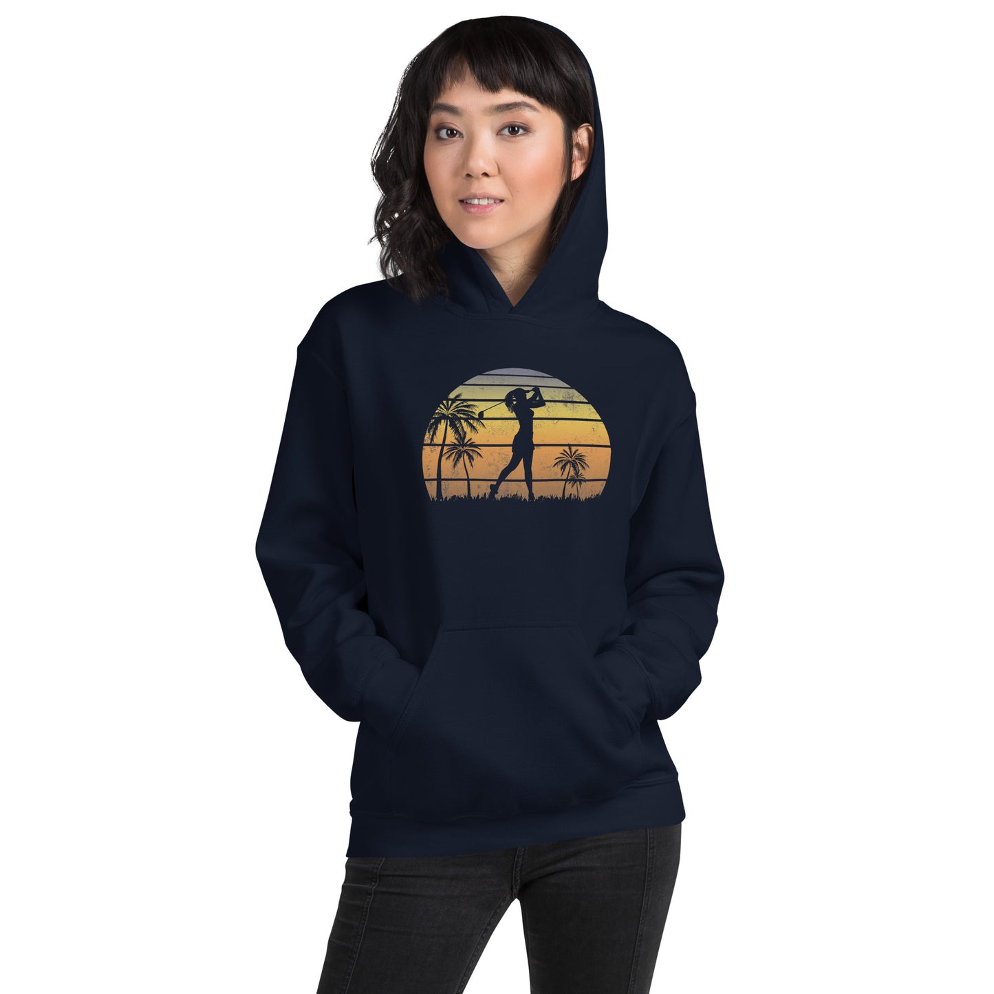 Retro Women's Golf Golfing Fan Female Golfer Unisex Hoodie Top Sweatshirt