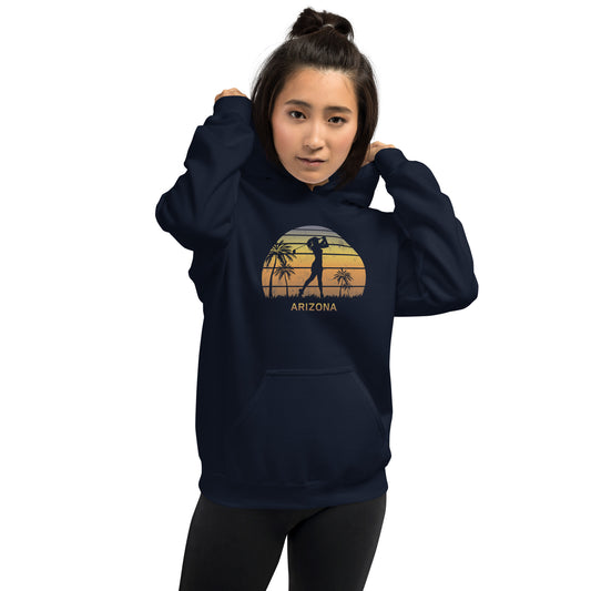 Retro Arizona Women's Golf Golfing Fan Female Golfer Unisex Hoodie Top Sweatshirt