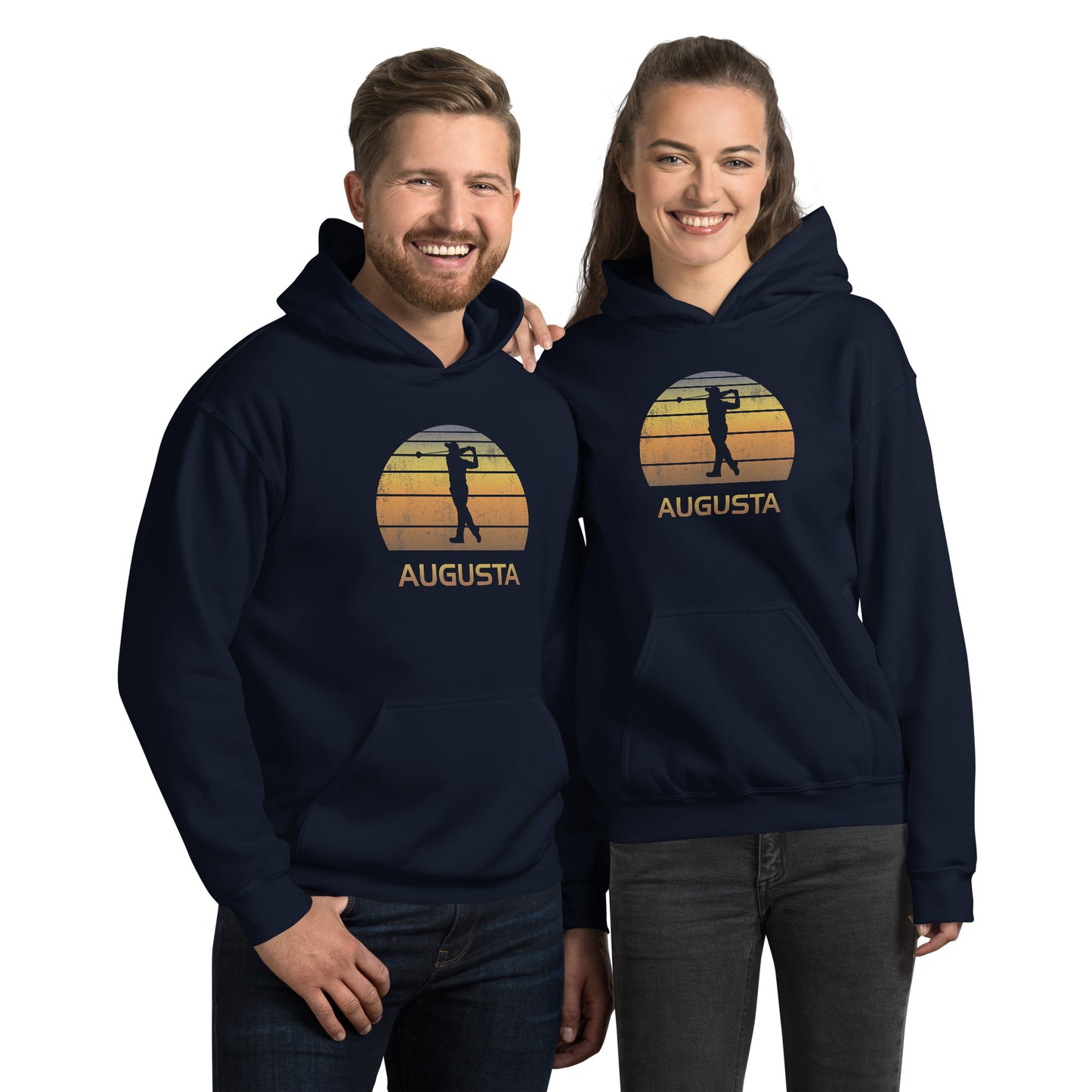 Cool Augusta Georgia Golf Vintage Sunset Golfer Retro Golfing Unisex Hoodie Top Sweatshirt