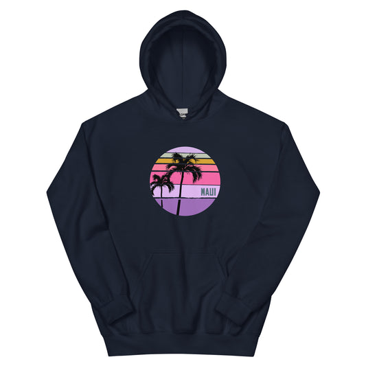 Cool Maui Palm Tree Artistic Vacation Souvenir Unisex Hoodie Top Sweatshirt