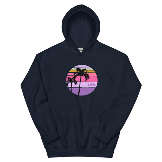 Cool Aruba Palm Tree Artistic Vacation Souvenir Unisex Hoodie Top Sweatshirt